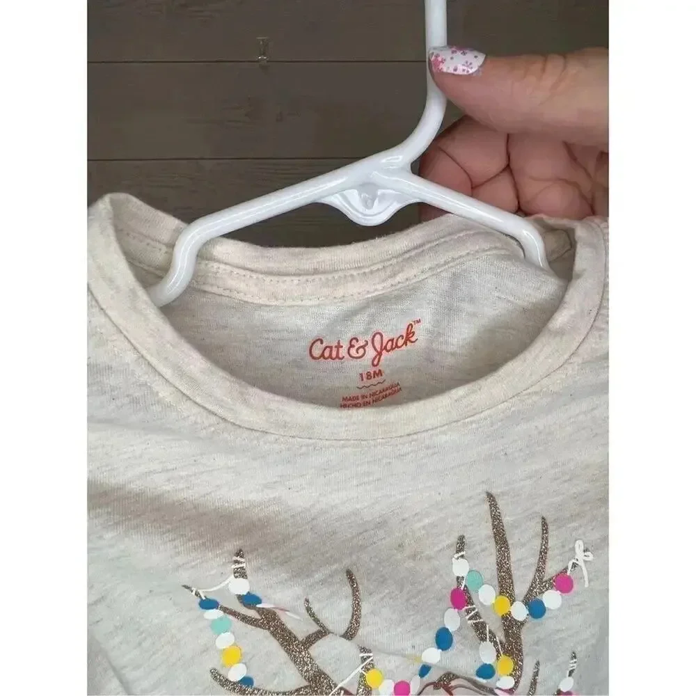 Cat & Jack Christmas deer top/Jumping Beans  leggings Size 18 months